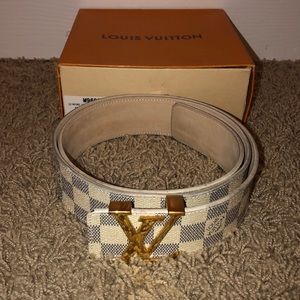 Authentic Louis Vuitton Damier Azur Belt
